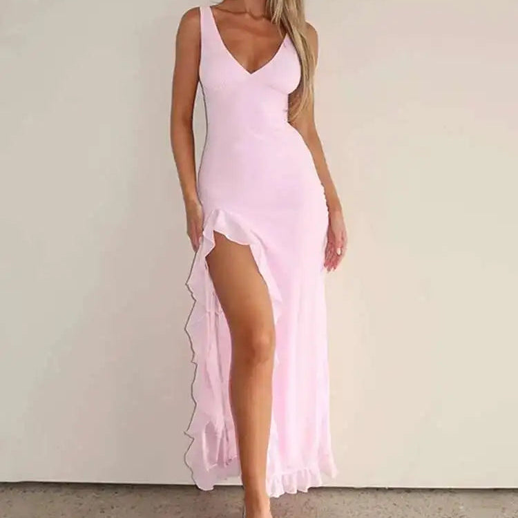 Lumière Ruffle Split Dress