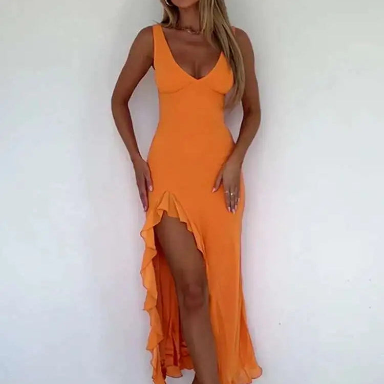 Lumière Ruffle Split Dress