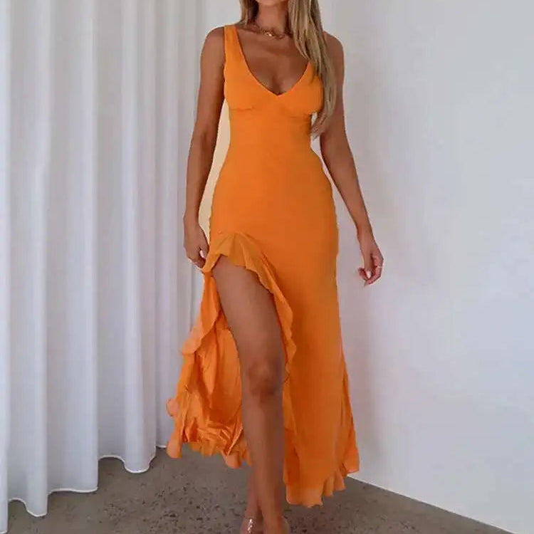 Lumière Ruffle Split Dress