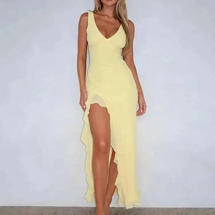 Lumière Ruffle Split Dress