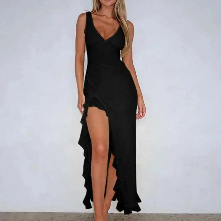 Lumière Ruffle Split Dress